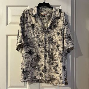 Havana Jack's Cafe Men's 2XL Black Graphic Print Hawaiian Shirt